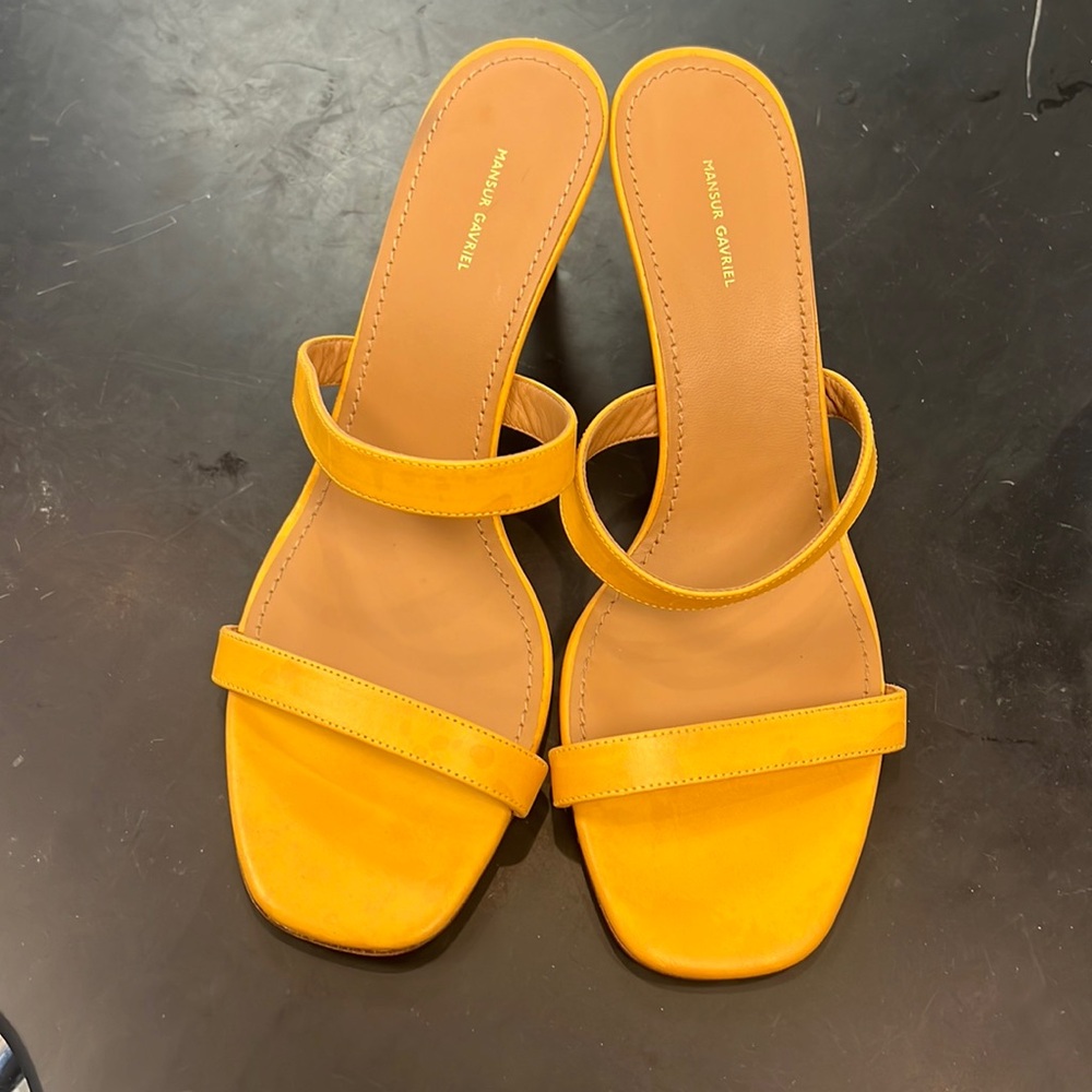 Mansur Gavriel Heeled Strappy Sandals Gold 38